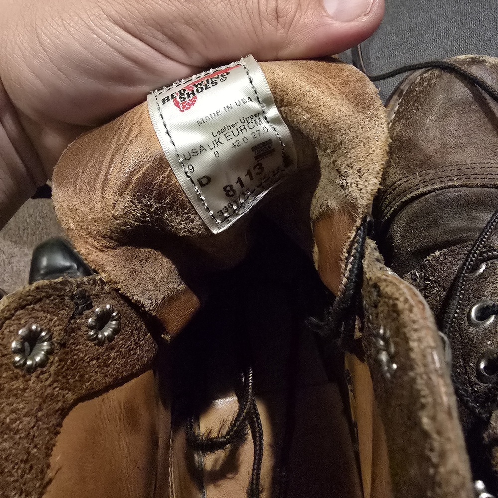 Red Wing Shoes Distressed Brown Leather Boots - Picture 5 of 8